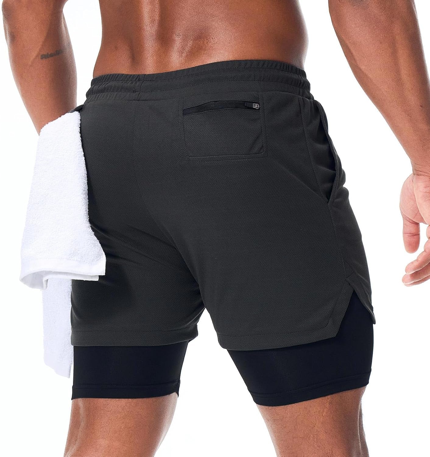 Men'S Running Shorts Quick Dry Workout Gym Shorts Athletic 2-In-1 Stealth Shorts Outdoor Short for Men with Pockets