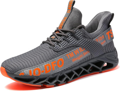 Womens Breathable Walking Running Shoes Athletic Blade Non Slip Workout Sport Sneakers Gym Tennis Fashion Sneakers Dark Grey Size 5.5